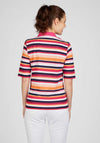 Rabe Pique Cotton Striped Polo Shirt, Pink