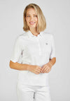 Rabe Pique Cotton Polo Shirt, White