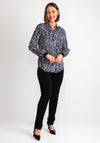 Rabe Abstract Print Shirt, Navy and White