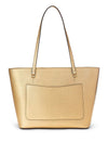 Ralph Lauren Karly Crosshatch Leather Tote, Gold