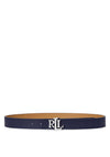 Ralph Lauren Logo Reversible Leather Belt, Refined Navy & Camel