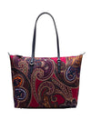 Ralph Lauren Keaton Nylon Paisley Medium Tote Bag, Refined Navy