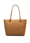 Ralph Lauren Karly Crosshatch Leather Tote, Camel