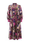 Rant and Rave Cyra Abstract Print Satin Dress, Pink Multi