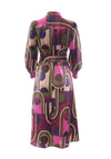 Rant and Rave Cyra Abstract Print Satin Dress, Pink Multi