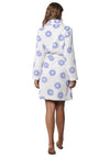 Rebelle Floral Long Sleeve Wrap Dressing Gown, Light Blue