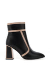 Redz Colour Block Heeled Ankle Boots, Black