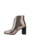 Redz Metallic Block Heeled Ankle Boots, Dark Silver