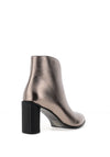 Redz Metallic Block Heeled Ankle Boots, Dark Silver