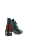 REDZ Decorative Heel Lace Up Ankle Boots, Teal