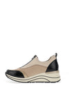 Remonte Zip Detail Wedge Trainers, Neutral and Black