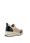 Remonte Zip Detail Wedge Trainers, Neutral and Black