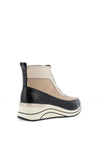 Remonte Zip Front Wedge Boots, Beige Multi