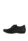 Remonte Leather Shimmer Floral Print Velcro Shoes, Black