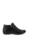 Remonte Embossed Fleece Lined Shoe, Black