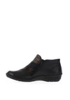 Remonte Mixed Leather Side Zip Shoes, Black