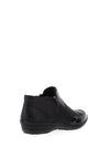 Remonte Mixed Leather Side Zip Shoes, Black