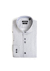 Remus Uomo Frank Geo Snowflake Shirt, White Multi