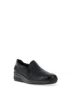 Rieker Patent Leather Embossed Loafers, Black