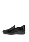 Rieker Patent Leather Embossed Loafers, Black