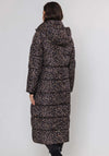 Rino and Pelle Roza Leopard Print Puffer Coat, Brown