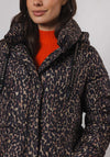 Rino and Pelle Roza Leopard Print Puffer Coat, Brown