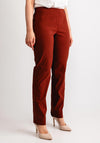 Robell Bella Full Length Stretch Trousers, Rust