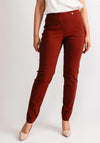 Robell Bella Full Length Stretch Trousers, Rust