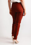 Robell Bella Full Length Stretch Trousers, Rust