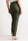 Robell Bella Full Length Slim Fit Trousers, Moss Green