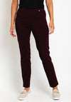 Robell Stretch Slim Fit Trousers, Aubergine