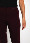 Robell Stretch Slim Fit Trousers, Aubergine