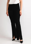 Robell Joella Slit Hem Flared Trousers, Black