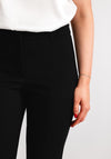 Robell Joella Slit Hem Flared Trousers, Black