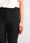 Robell Joella Slit Hem Flared Trousers, Dark Grey