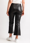 Robell Joella Faux Leather Cropped Flare Trousers, Brown