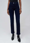 Salsa Secret Mid Rise Straight Leg Jeans, Dark Blue Denim