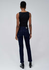 Salsa Secret Mid Rise Straight Leg Jeans, Dark Blue Denim