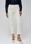 Salsa Secret Slim Leg Cropped Chinos, Cream