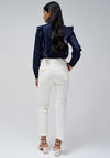 Salsa Secret Slim Leg Cropped Chinos, Cream