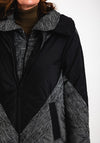 Ever Sassy Double Collar Long Padded Coat, Black