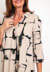 Ever Sassy Abstract Print Tunic Blouse, Beige