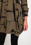 Ever Sassy Half Zip Print Blouse, Khaki