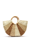 Zen Collection Woven Fan Large Grab Bag, Beige