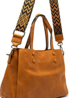 Zen Collection Patterned Strap Crossbody Bag, Tan