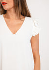 Serafina Collection Frill Cap Sleeve Top, White