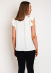 Serafina Collection Frill Cap Sleeve Top, White