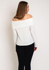 Serafina Collection Bardot Long Sleeve Top, White