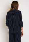 Serafina Collection V-Neck Striped Blouse, Navy