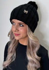 Serafina Collection Pom Pom Knit Hat, Black